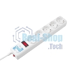 Фильтр-удлинитель, PC 0,5 м 5 р, бел. 10А, SPG-B-0,5M-WHITE