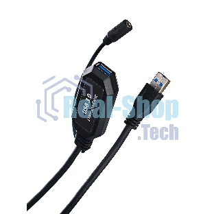 Кабель-адаптер USB3.0-repeater, удлинительный активный Am-->Af 5м VCOM