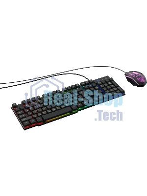 Комплект клавиатура+мышь Oklick 400GMK проводной, USB, 1200 DPI, чёрный
