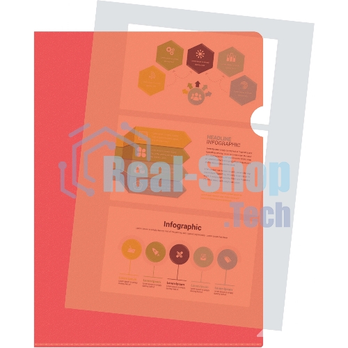 Папка-уголок Silwerhof Eco тисненый A4, пластик, 0.12мм, красный