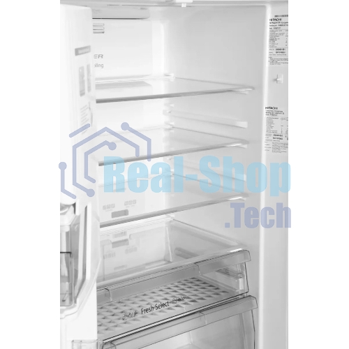 Холодильник Hitachi R-W660PUC7X GS серебристый стекло двухкамерный 396/144л морозилка сверху, No Frost, Side by Side