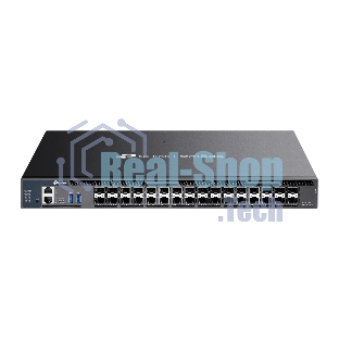 Коммутатор управляемый стекируемый агрегации 3-го уровня TP-Link SX6632YF Omada с 26 портами SFP+ 10 Gbит/с и 6 портами SFP28 25 Gbит/с