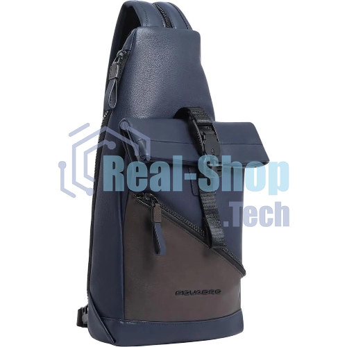 Рюкзак слинг Piquadro Harper CA6784AP/BLUTM синий/коричневый кожа