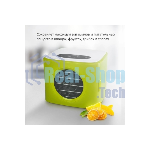 Сушилка для овощей и фруктов Blackton Bt FD1113 зеленый-белый, Мощность 400 Вт, Регулировка температуры 35-80 °С, Таймер 1-72 часа