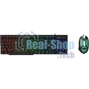 Комплект клавиатура+мышь Oklick 400GMK проводной, USB, 1200 DPI, чёрный
