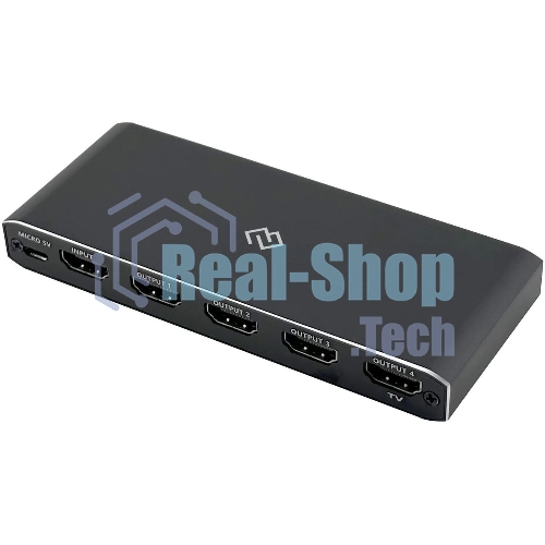 Сплиттер аудио-видео Digma DHSP-v2x4 HDMI (f)/4xHDMI (f) черный