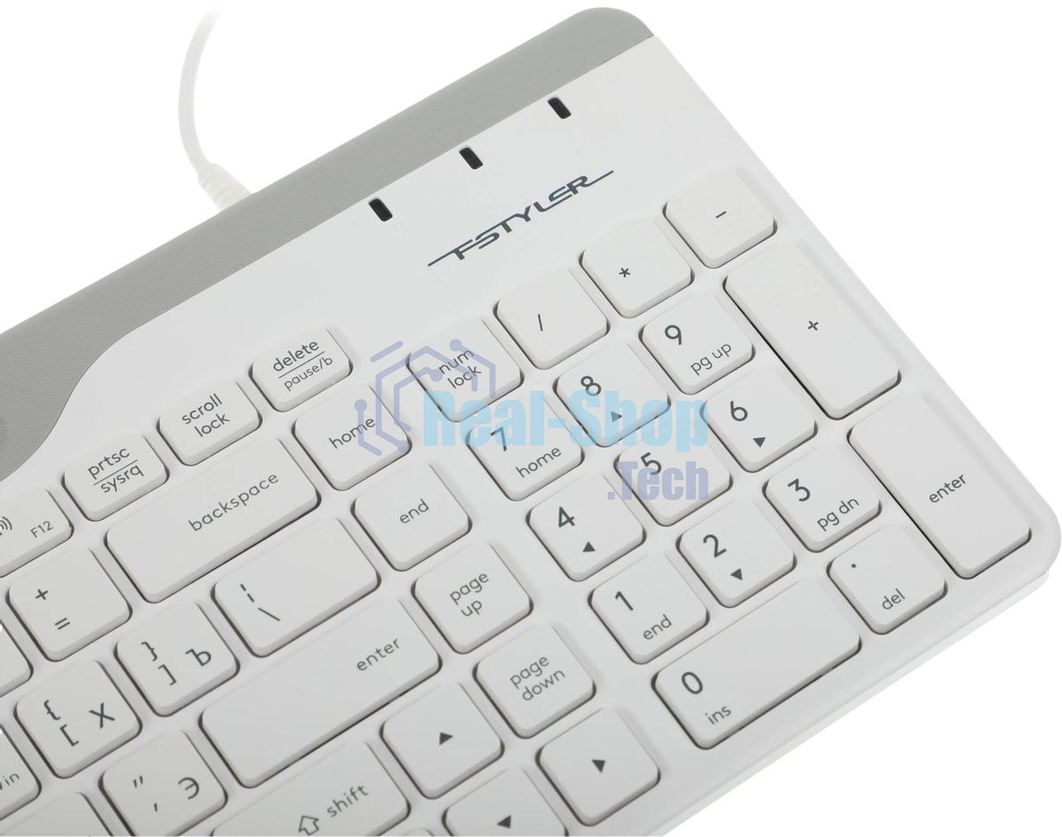 Клавиатура проводная A4Tech Fstyler FK25, USB, белый/серый