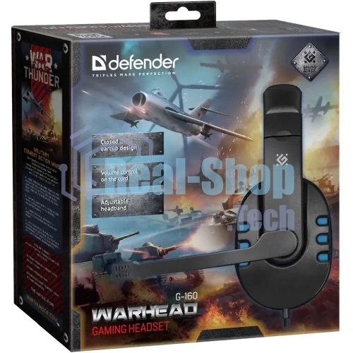 Гарнитура Defender Warhead G-160 чёрный/синий, проводная