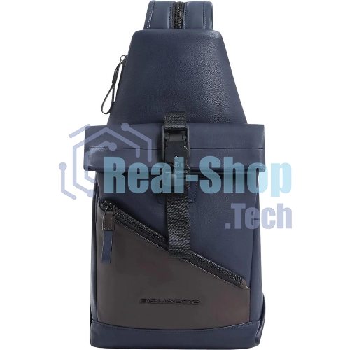 Рюкзак слинг Piquadro Harper CA6784AP/BLUTM синий/коричневый кожа