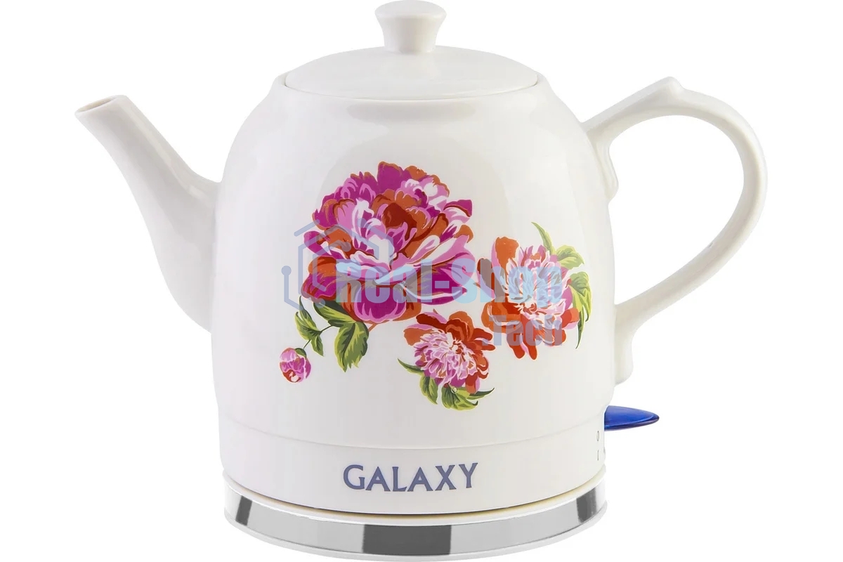 Чайник электрический Galaxy Line GL 0503 белый, керамический корпус, 1400 Вт, 1,4 л, индикатор работы, указатель максимального уровня воды