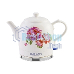Чайник электрический Galaxy Line GL 0503 белый, керамический корпус, 1400 Вт, 1,4 л, индикатор работы, указатель максимального уровня воды