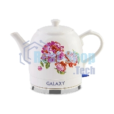 Чайник электрический Galaxy Line GL 0503 белый, керамический корпус, 1400 Вт, 1,4 л, индикатор работы, указатель максимального уровня воды