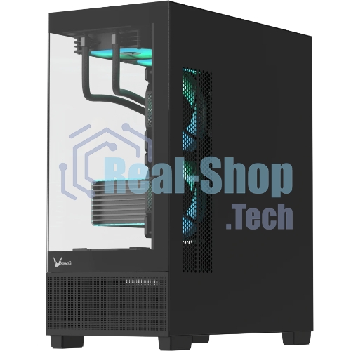 Компьютерный корпус AeroCool/Formula V Line Crystal E1 Black, ATX, TYPE-C*1, USB3.0*2, Switch Display Panel