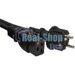 Шнур питания Lanmaster LAN-PP19L/SH-0.5-BK C19-Schuko проводник.:3x1.5мм2 0.5м 220В 16А черный
