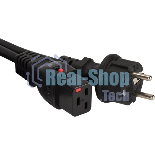 Шнур питания Lanmaster LAN-PP19L/SH-0.5-BK C19-Schuko проводник.:3x1.5мм2 0.5м 220В 16А черный