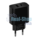 Сетевое зарядное устройство Maxvi CHL-602PD 30W, 6A, QC 3.0, 1xUSB-A, 1xUSB-C, черный