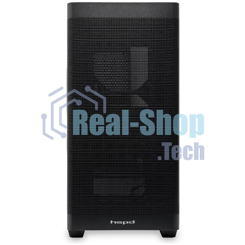 Компьютерный корпус без блока питания Case HSPD M740, Mesh Mid Tower, черный, TG, 0.6 SPCC, no fans, E-ATX, ATX, mATX, mITX, 170/400/200мм, 4x2.5
