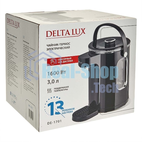 Чайник-термос DЕLTA LUX DE-1701 черный