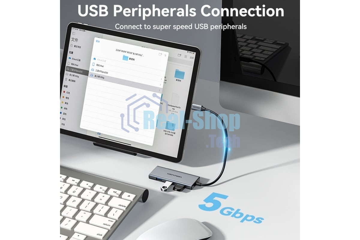 USB-концентратор Vention TOOHB, USB Type-C, USB/HDMI/SD/XD/CF/MS/TF,USB Type-C
