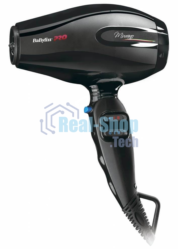 Фен BaByliss Pro Murano черный, 2000 Вт, компактный, ионизация