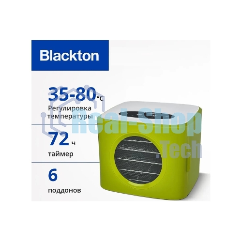 Сушилка для овощей и фруктов Blackton Bt FD1113 зеленый-белый, Мощность 400 Вт, Регулировка температуры 35-80 °С, Таймер 1-72 часа