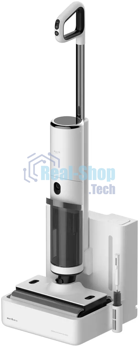 Пылесос вертикальный Deerma DEM-VX910W белый/черный, питание от аккумулятора, 230 Вт, уборка влажная/сухая, пылесборник 0.7 л, работа от АКБ max - 45 мин