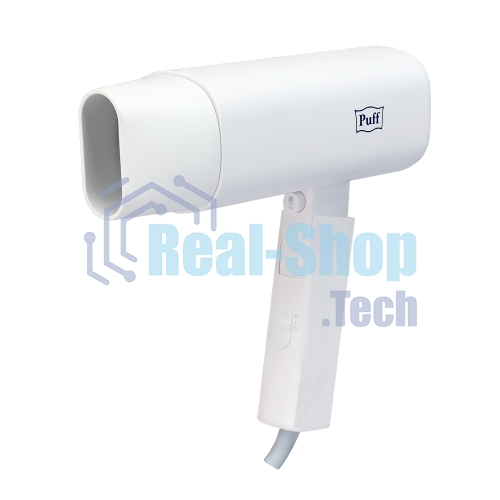 Фен Puff 1802 белый, 1800 Вт, компактный, ионизация