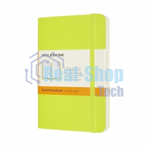 Блокнот Moleskine CLASSIC SOFT QP611C2 Pocket 90x140 мм, 192 страниц, линейка, мягкая обложка, лайм