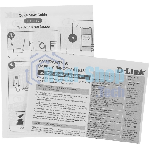 Роутер беспроводной D-Link DIR-615/Z1A 10/100BASE-TX
