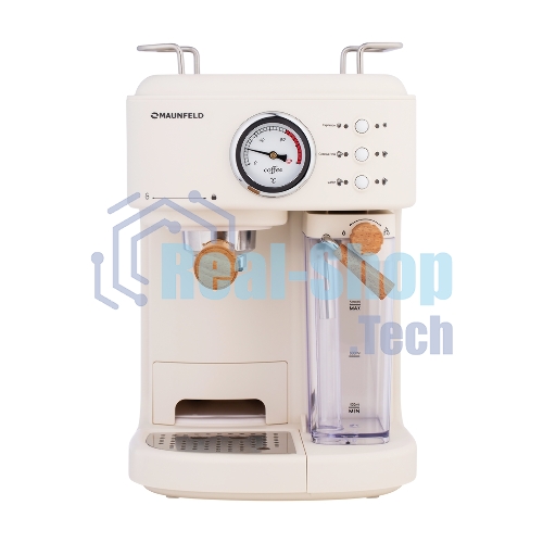 Кофеварка рожковая Maunfeld MF-737BG PRO бежевый, исп. кофе - молотый, 1.5 л, 1250 Вт, 15 бар