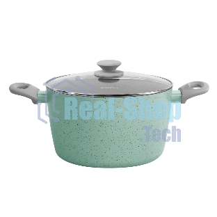 Кастрюля Maunfeld HELGA MCS57FA05FS из кованого алюминия со стеклянной крышкой, 24 см, 5,7 л.