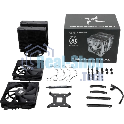 Устройство охлаждения(кулер) Thermalright Peerless Assassin 120 Soc-AM5/AM4/1151/1200/1700 черный 4-pin 25.6dB Al+Cu 750gr Ret (PA120-BLACK)