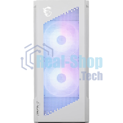 Компьютерный корпус MSI MPG VELOX 300R AIRFLOW PZ белый, Global, 2xUSB 3.2 Gen 1, 1xUSB 3.2 Gen2Type-C, 2x160мм ARGb Fan, 1