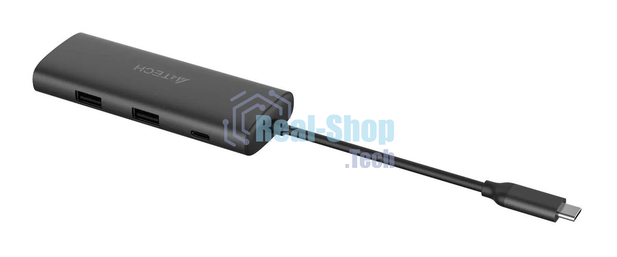 Разветвитель USB-C A4Tech DST-80C 2порт. серый
