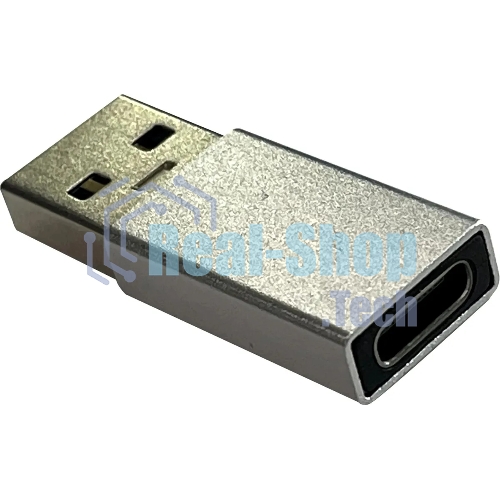 Адаптер Buro ver2.0 USB A(m) USB Type-C (f) серебристый