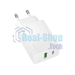 Сетевое зарядное устройство BOROFONE (6941991122880) BAS76A 1USB+1Type-C 3.0A QC3.0 PD 30W White