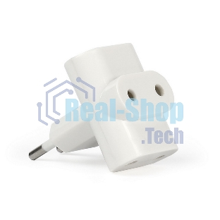 Разветвитель Smartbuy, 3 гнезда под плоскую вилку белый 6А 250B (SBE-06-A04-3)