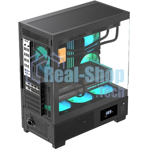 Компьютерный корпус AeroCool/Formula V Line Crystal E1 Black, ATX, TYPE-C*1, USB3.0*2, Switch Display Panel