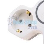 Двойник Rexant электрический (разветвитель) 16А с/з + USB-A + USB-C с защитными шторками, белый
