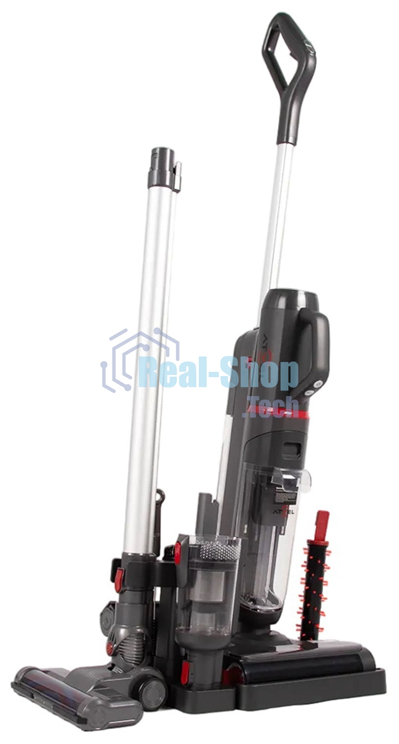 Пылесос вертикальный моющий Atvel F35 TotalClean серый, питание от аккумулятора, 150 Вт, уборка суxая/влажная, пылесборник 0.45 л