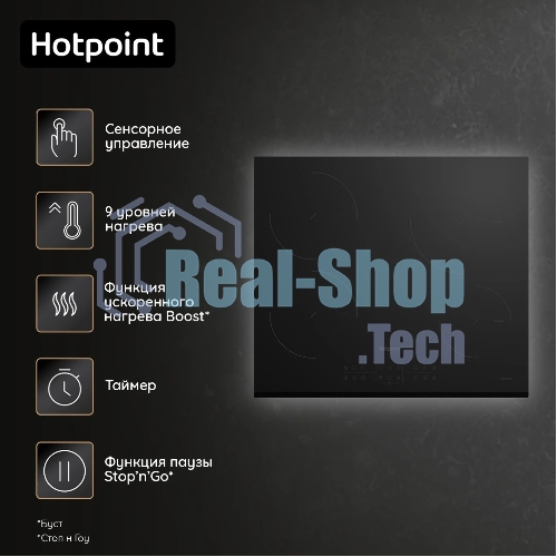 Индукционная варочная панель Hotpoint HB 1560S BF, независимая, черный