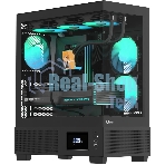 Компьютерный корпус AeroCool/Formula V Line Crystal E1 Black, ATX, TYPE-C*1, USB3.0*2, Switch Display Panel