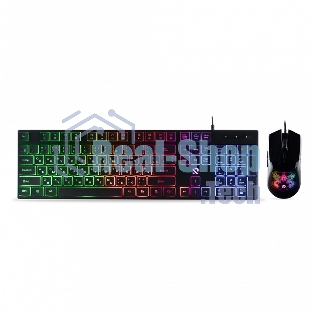 Комплект клавиатура+мышь Smartbuy Rush B18 проводной, USB, 7200 DPI, чёрный