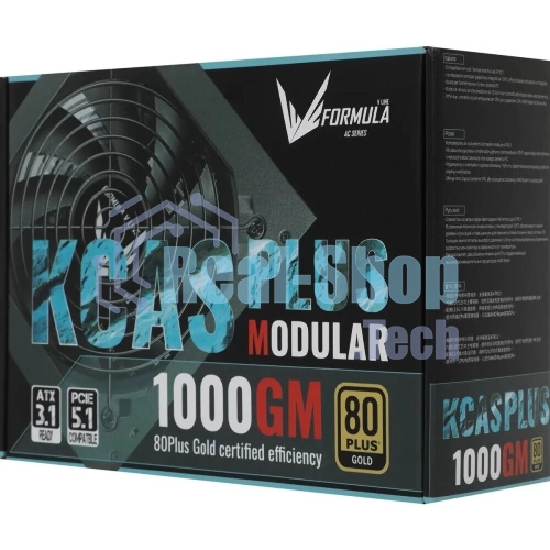 Блок питания Aerocool/Formula 1000W Retail KCAS PLUS 1000GM, 80 PLUS Gold, ATX v2.4, модульный, fan 14cm, 6x PCI-E [6+2-Pin], 10x SATA, 6x MOLEX
