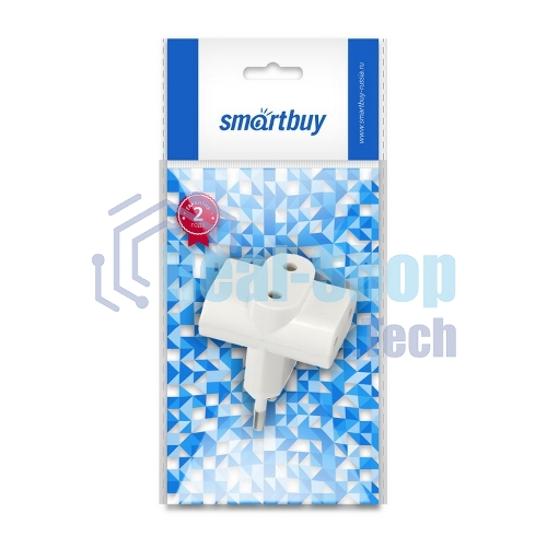 Разветвитель Smartbuy, 3 гнезда под плоскую вилку белый 6А 250B (SBE-06-A04-3)