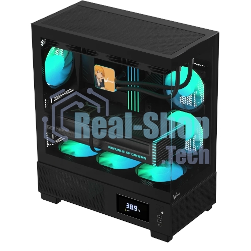 Компьютерный корпус AeroCool/Formula V Line Crystal E1 Black, ATX, TYPE-C*1, USB3.0*2, Switch Display Panel