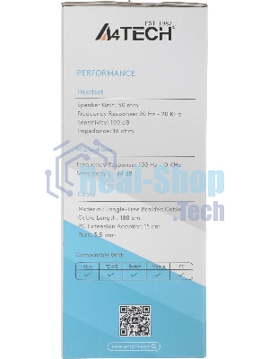 Гарнитура A4Tech Fstyler FH200i серый, проводная