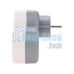 Двойник Rexant электрический (разветвитель) 16А с/з + USB-A + USB-C с защитными шторками, белый
