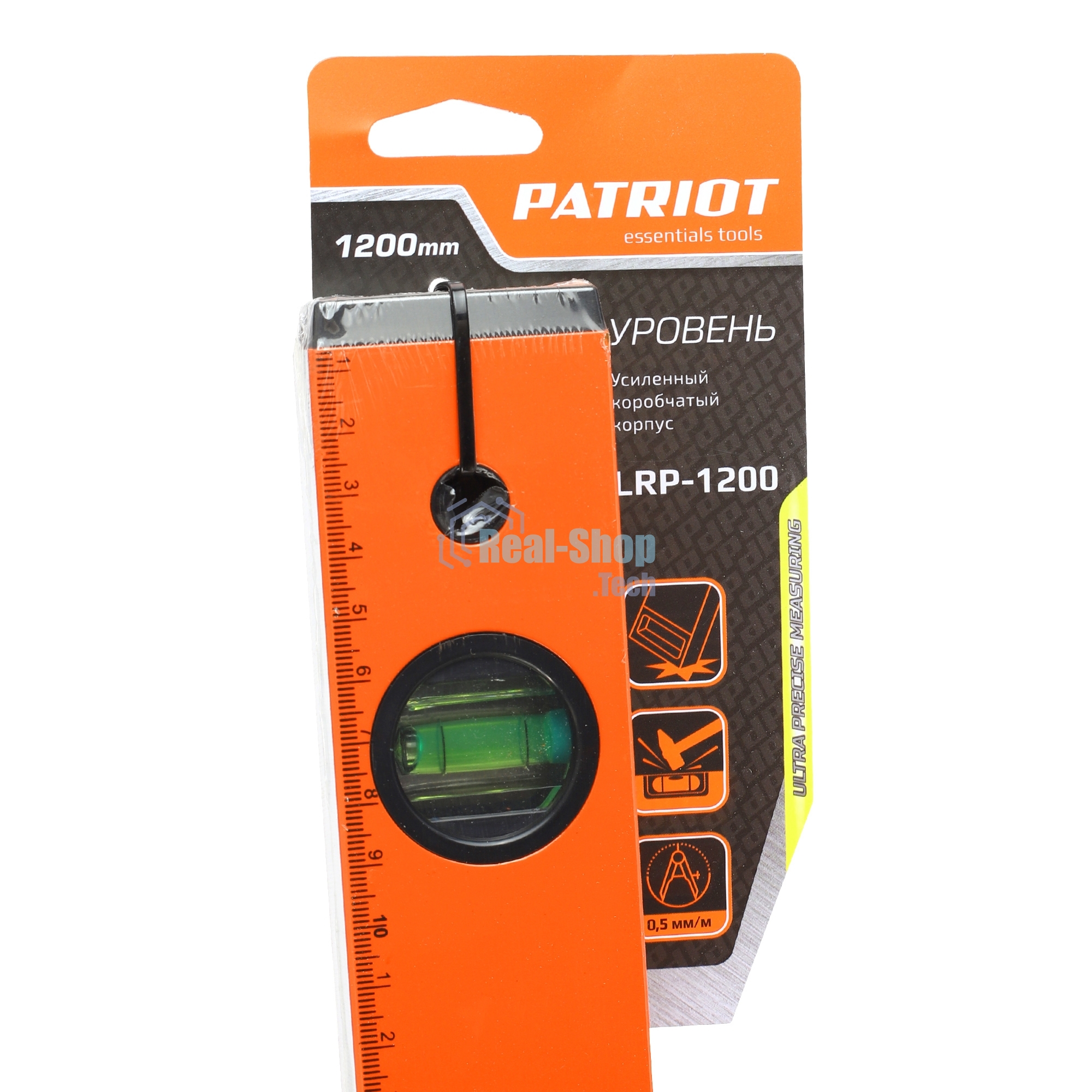 Уровень PATRIOT LRP-1200, магнитный, алюминиевый фрезерованный, усиленный, 1200мм