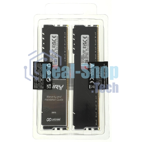 Оперативная память Kingston Fury Beast, DDR4, 64GB (2x32GB), 3200MHz, CL16, DIMM, черный